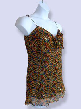 Ecologie 100% Silk Colourful Sequin Tank Top